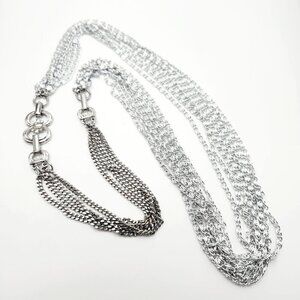Vintage Sarah Coventry Multi Strand Silver Tone Horse Bit Necklace w/ Extender